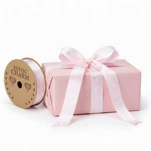 Luxurious Satin Ribbon Love and Heart Theme 10m x 25mm