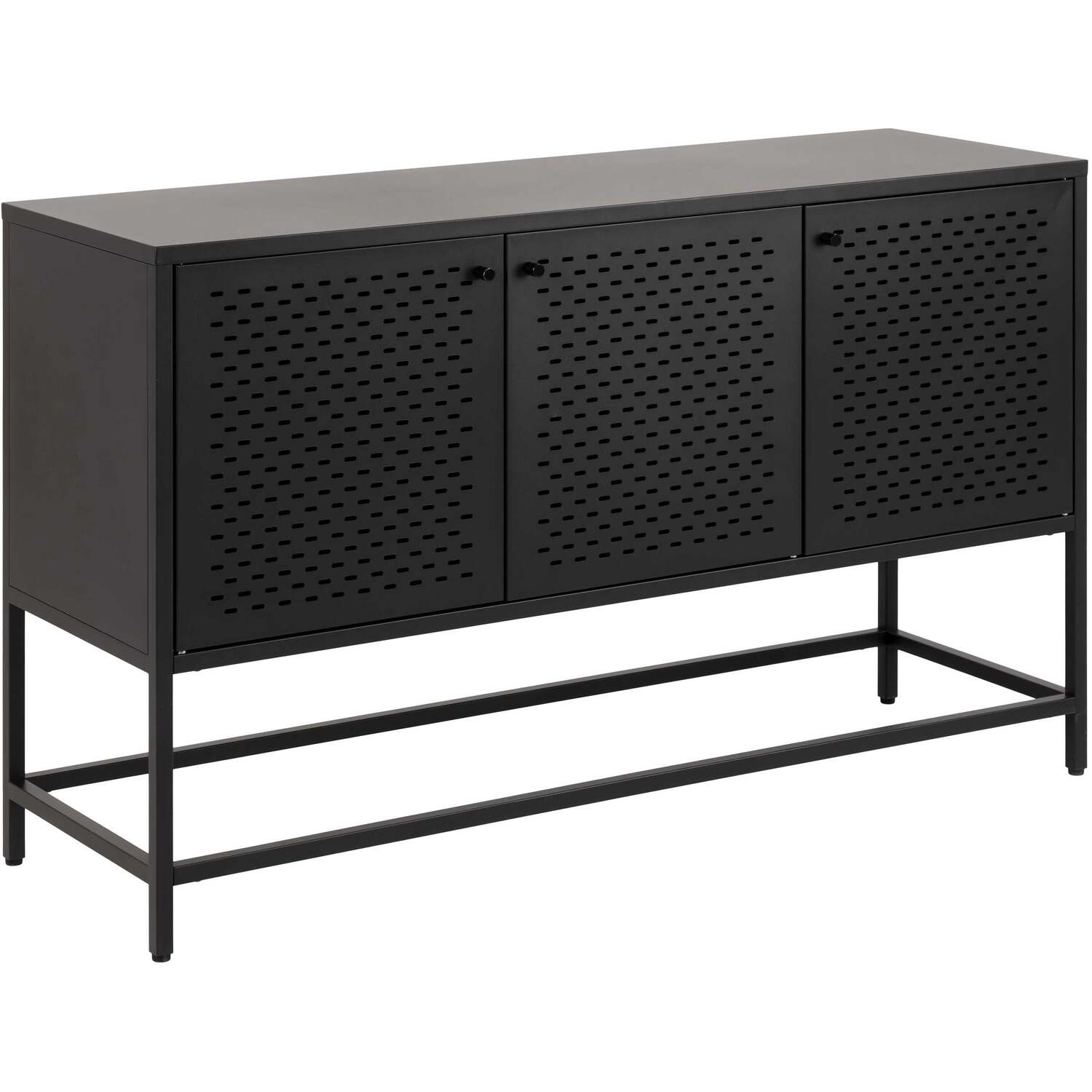 Graz Matt Metal Sideboard 3 Doors - Black
