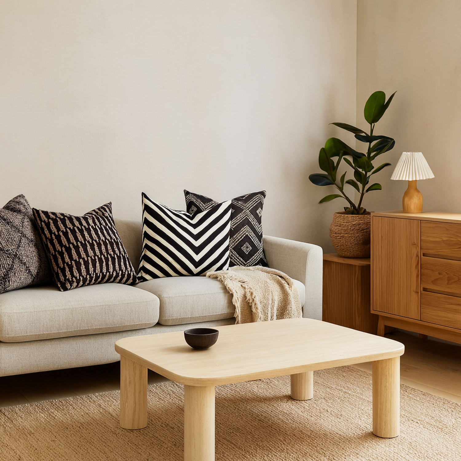 Frankfurt Rectangular Travertine Look Coffee Table Matt Natural - Natural