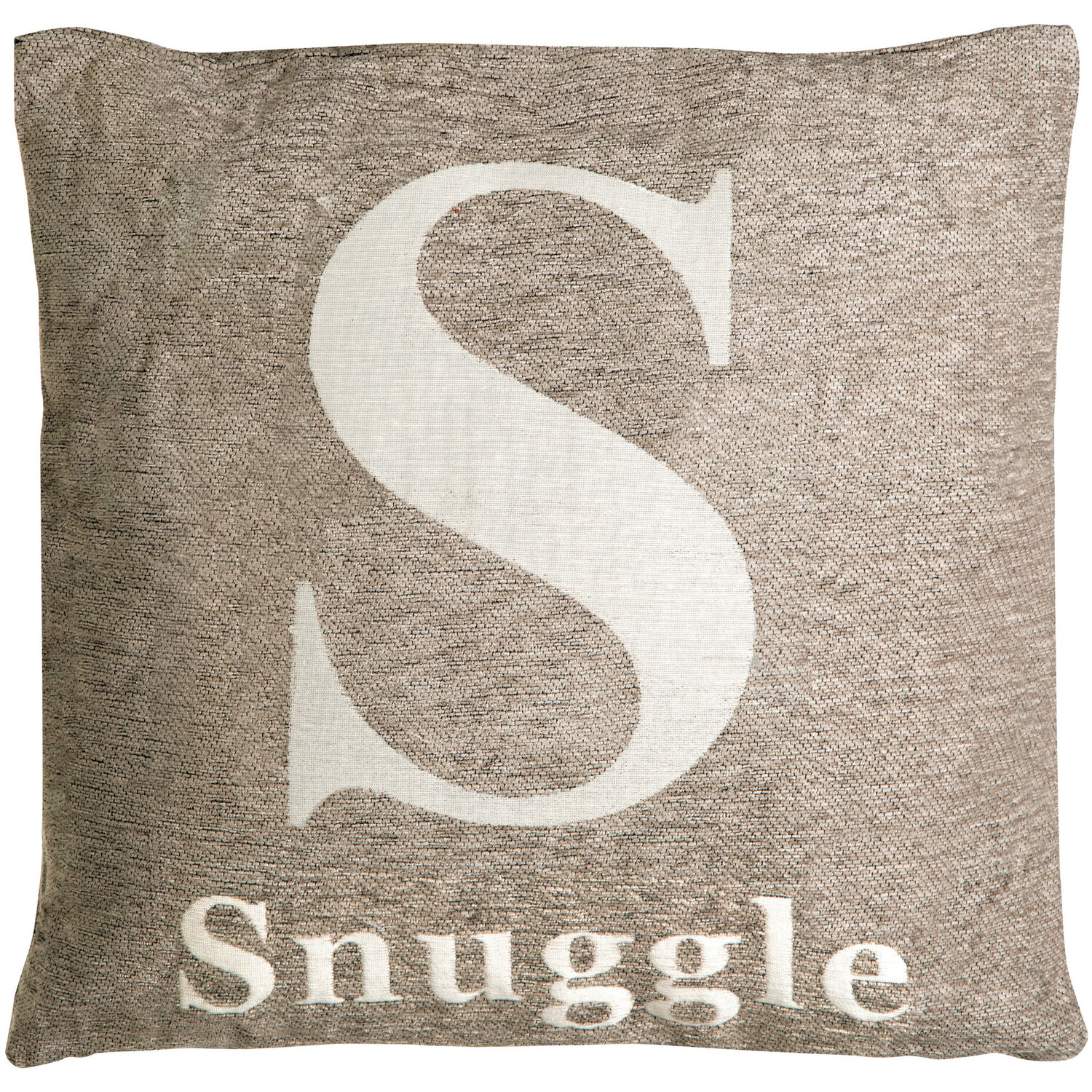 Words 'Snuggle' Natural Cushion - Natural