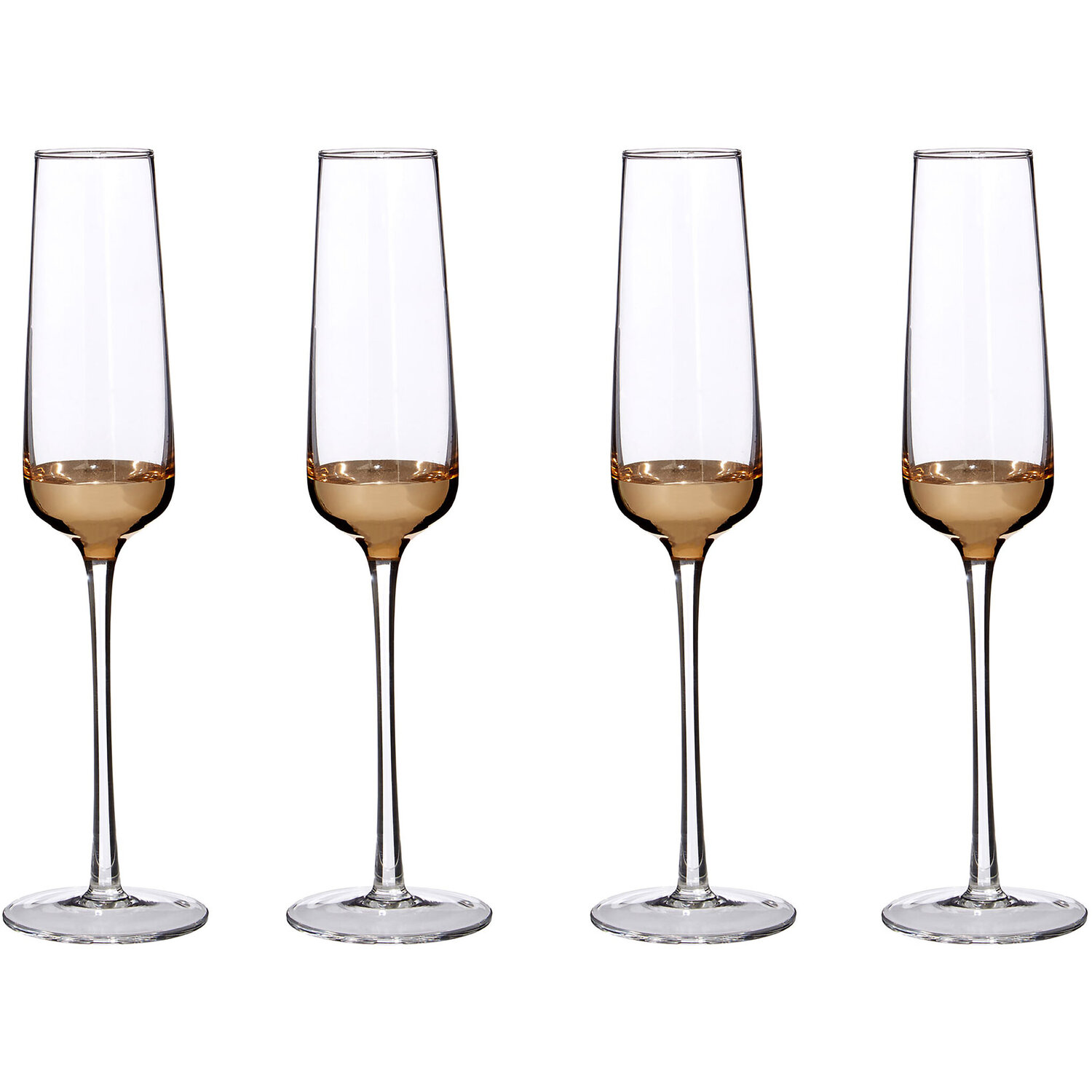 Horizon Set Of Four Champagne Glasses - Gold