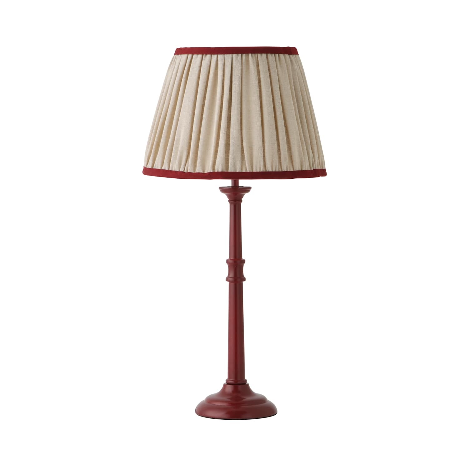 Valuelights Clara Candlestick Table Lamp With Pleated Shade - Red / No - Image 3