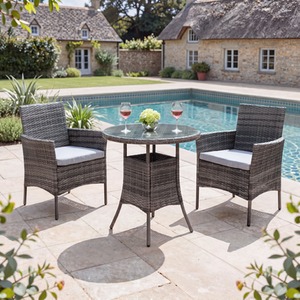 Judas 2 Seater Garden Round Rattan Bistro Set