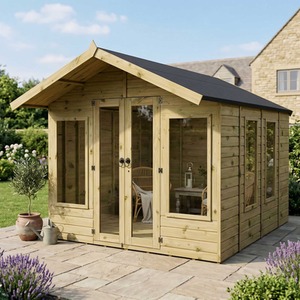 10ft x 8ft Wooden Apex Roof Summerhouse Garden Room