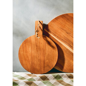Socorro Acacia Wood Large Round Chopping And Serving Board Natural Finish