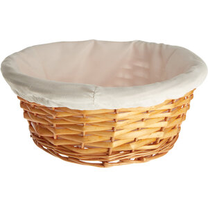 Willow Round Wicker Basket With Cream Inner