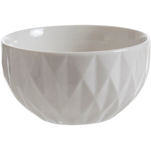 Avie 16 Piece White Embossed Dinner Set.