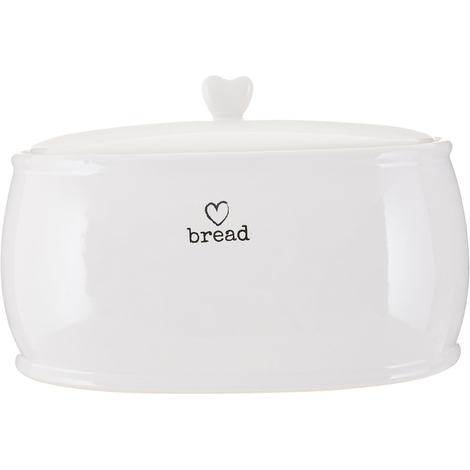 Charm White Dolomite Bread Bin - Black, White