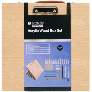 Acrylic Paint Wood Box Set