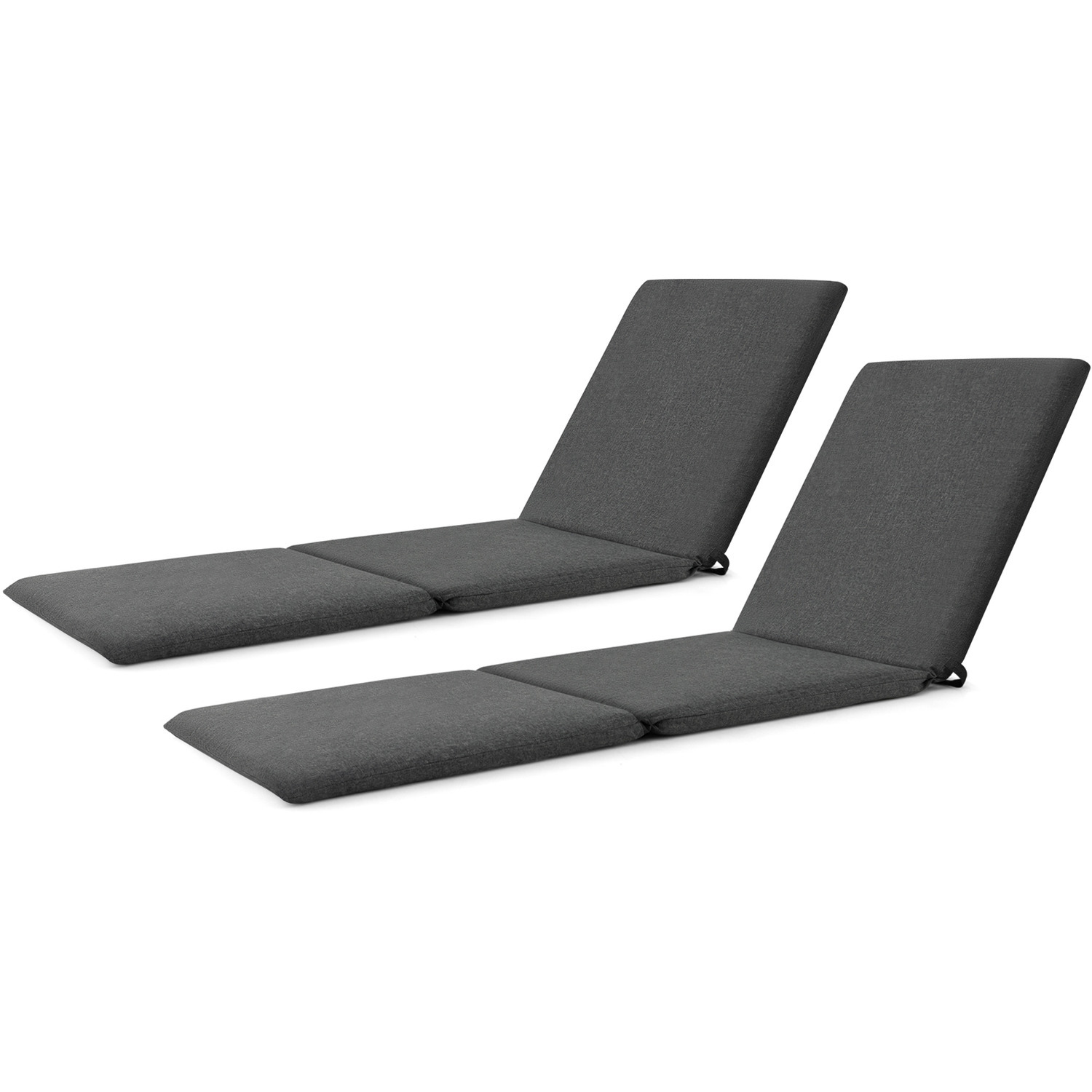 Set Of 2 Outdoor Lounge Chair Cushion - Grey