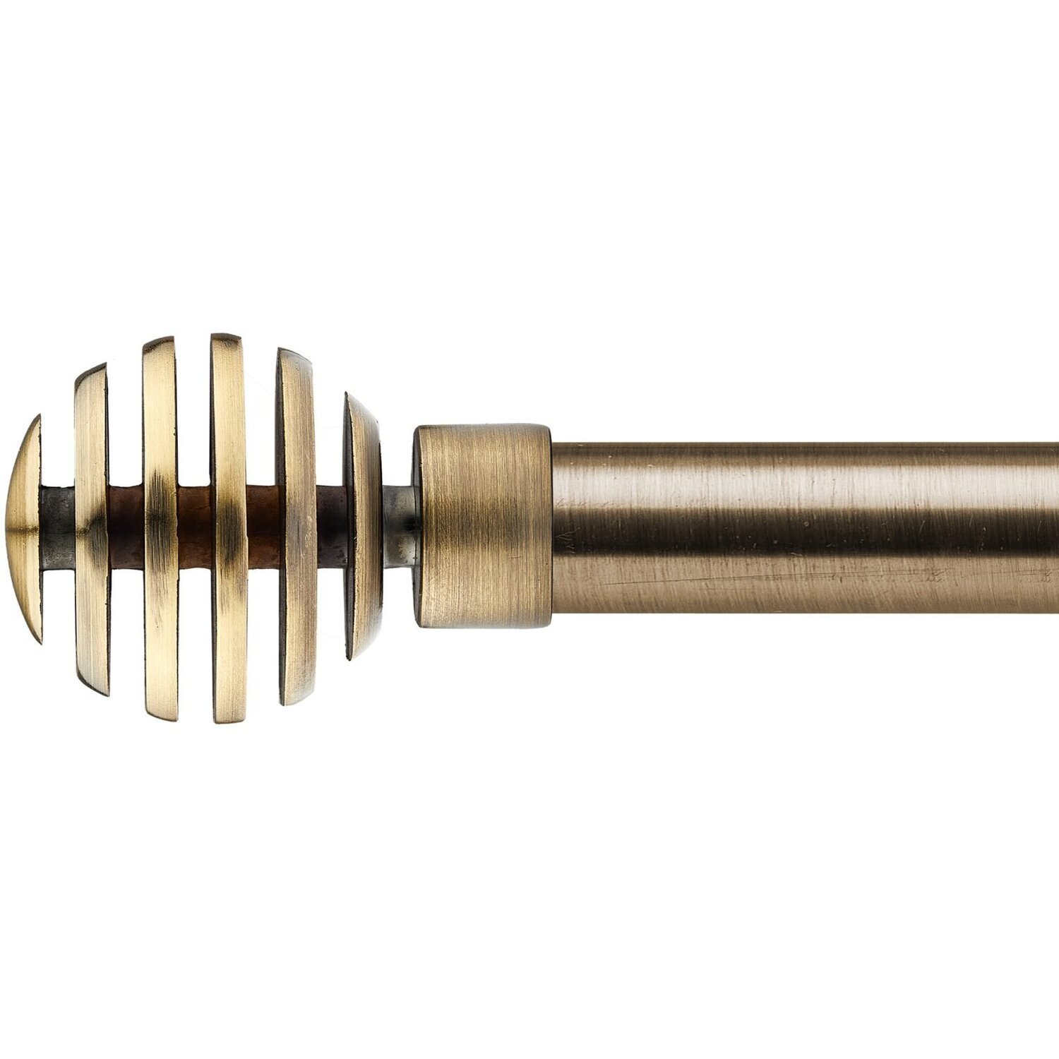 16-19mm Geneva Extendable Eyelet Metal Curtain Pole Set - Antique Brass / 160cm