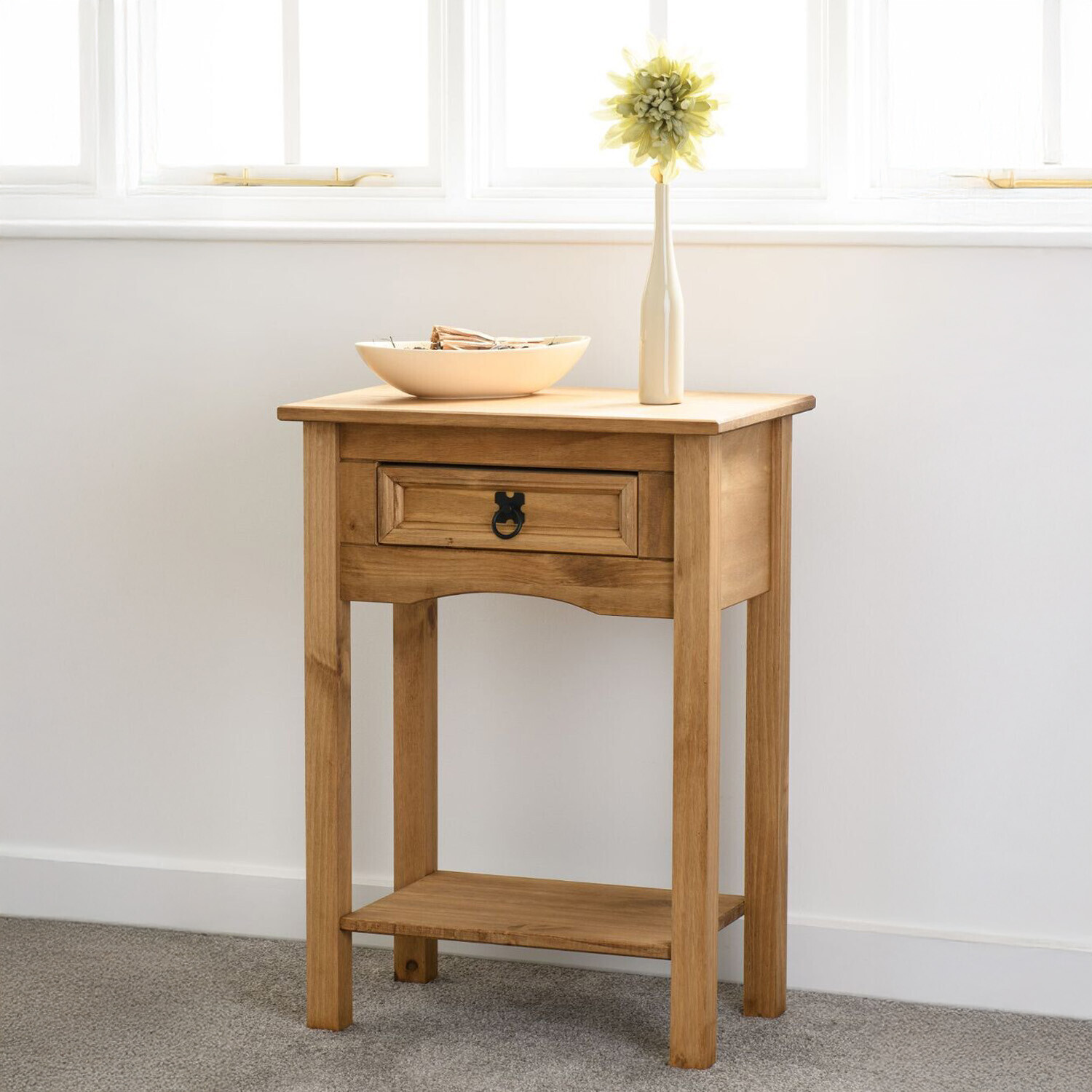 Corona Console 1 Drawer Table  - Pine