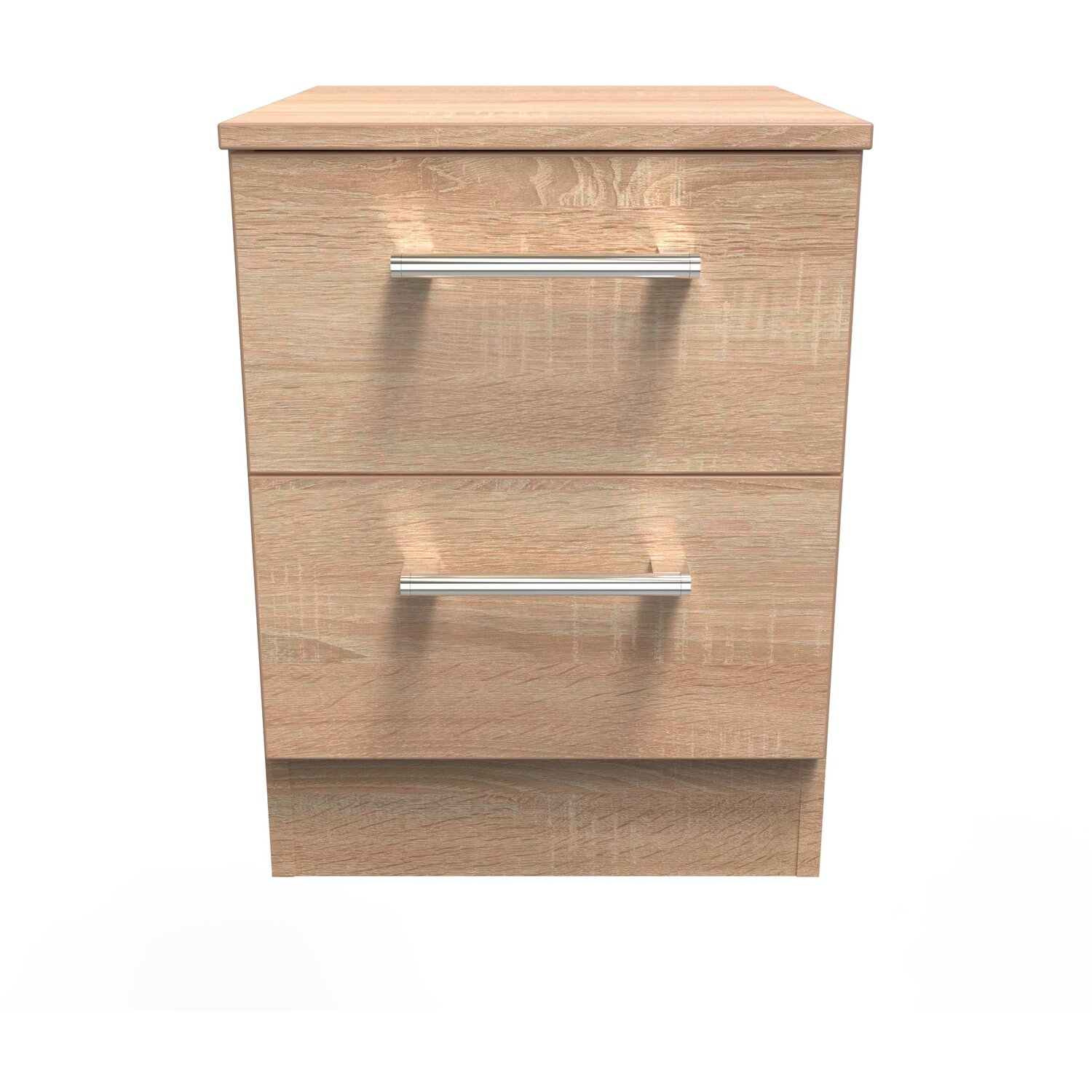 Devon Ready Assembled 2 Drawer Bedside Cabinet - Bardolino Oak