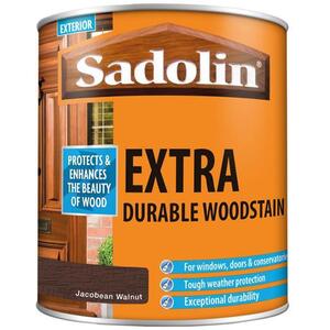 Sadolin Extra Durable Woodstain Jacobean Walnut 1 Litre - 5028539 - Perfect for Joinery