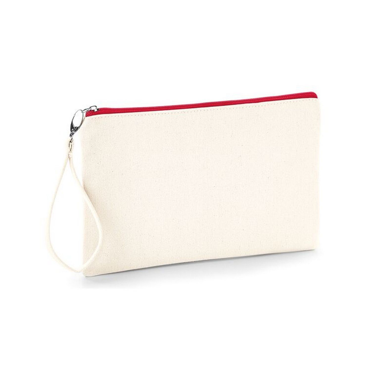Westford Mill Canvas Wristlet Pouch - Natural/Red