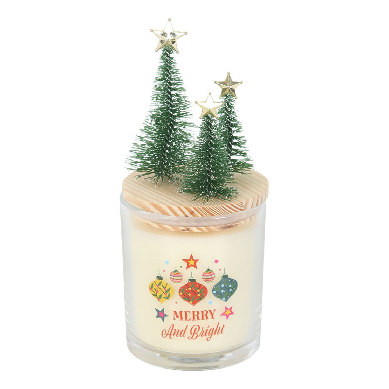 Something Different Merry And Bright Spiced Cinnamon Christmas Tree Candle - White/Green