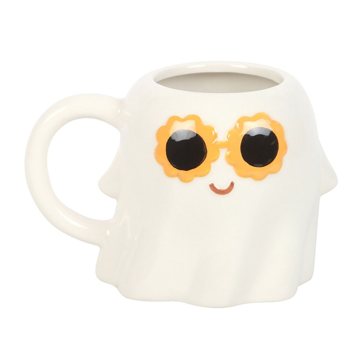 Something Different Groovy Ghost 500Ml Mug - White/Yellow/Black