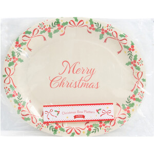 Pack of 4 Christmas Bow Platters
