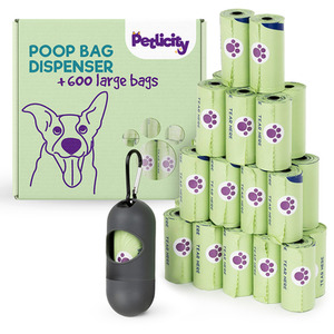 Dog Poop Bag Holder with 600 Bags