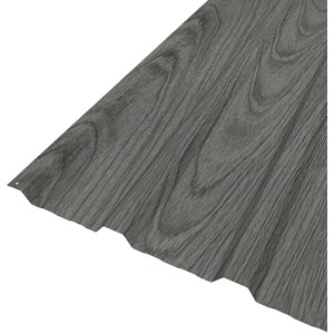 BIRCHTREE Roof Sheets 12x Corrugated Garage Carport Shed Metal Roofing Panels Wood Grain Grey