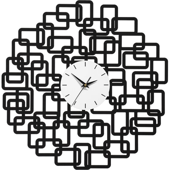 Futura Black Abstract Geometric Design Wall Clock