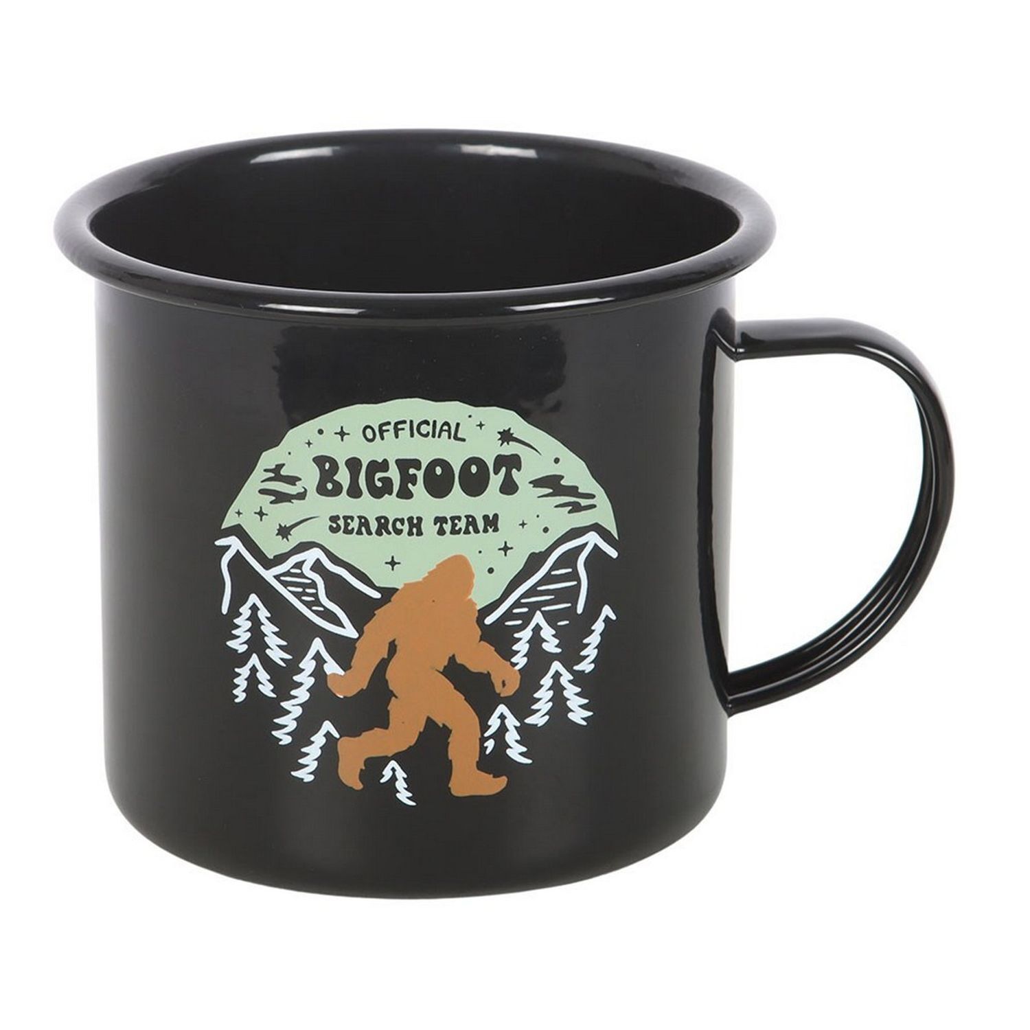 Something Different Bigfoot Search Team Enamel 450Ml Mug - Black