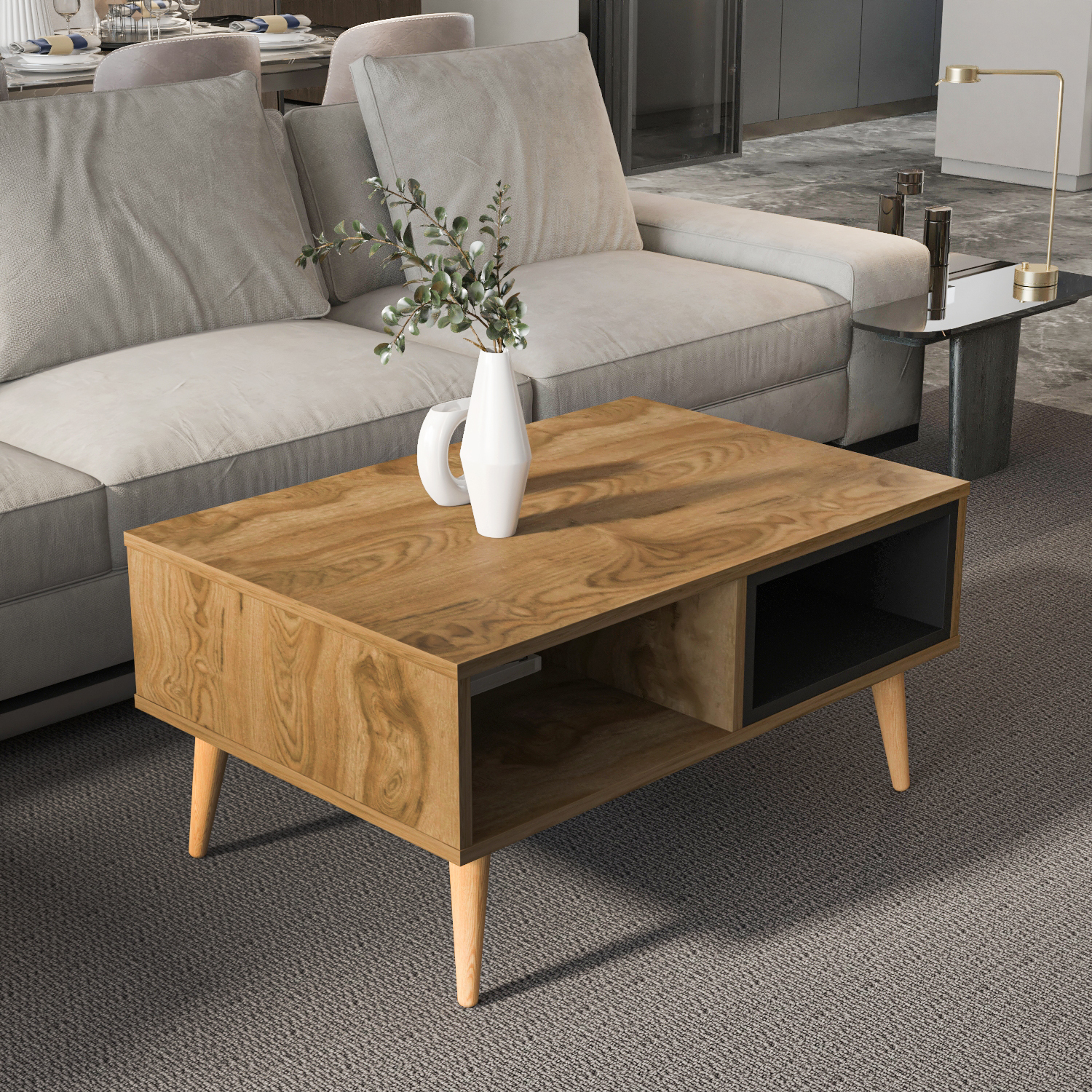 Decorotika Oberon Coffee Table - Oud And Black