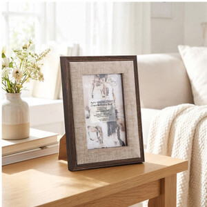 Ayra Wooden Effect Chenille Photo Frame