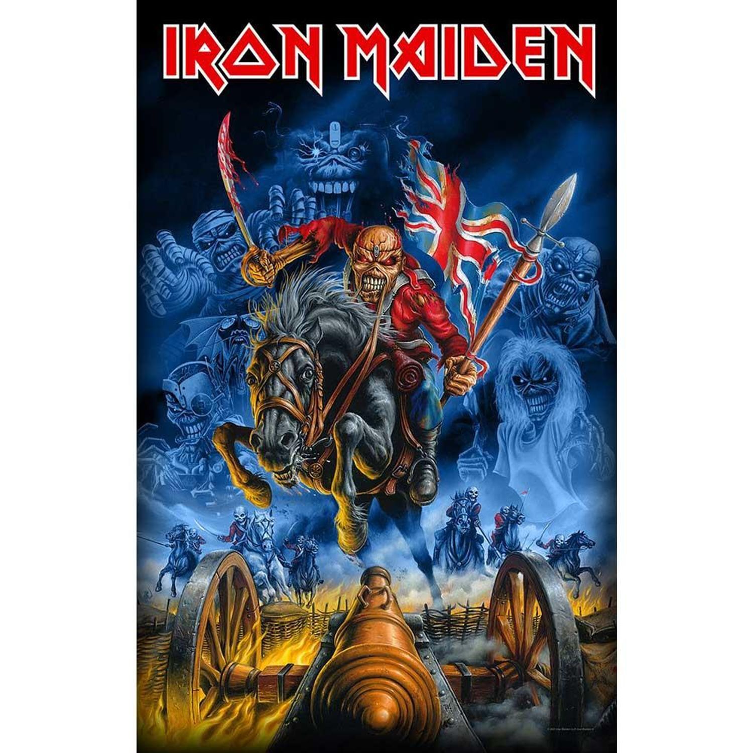 Iron Maiden England Textile Poster - Black/Blue