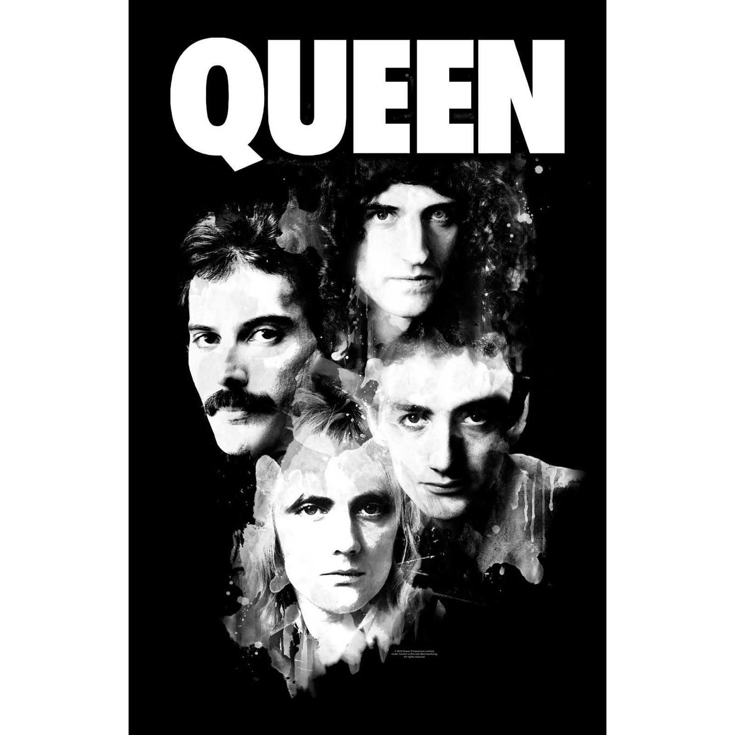 Queen Faces Textile Poster - Black/White