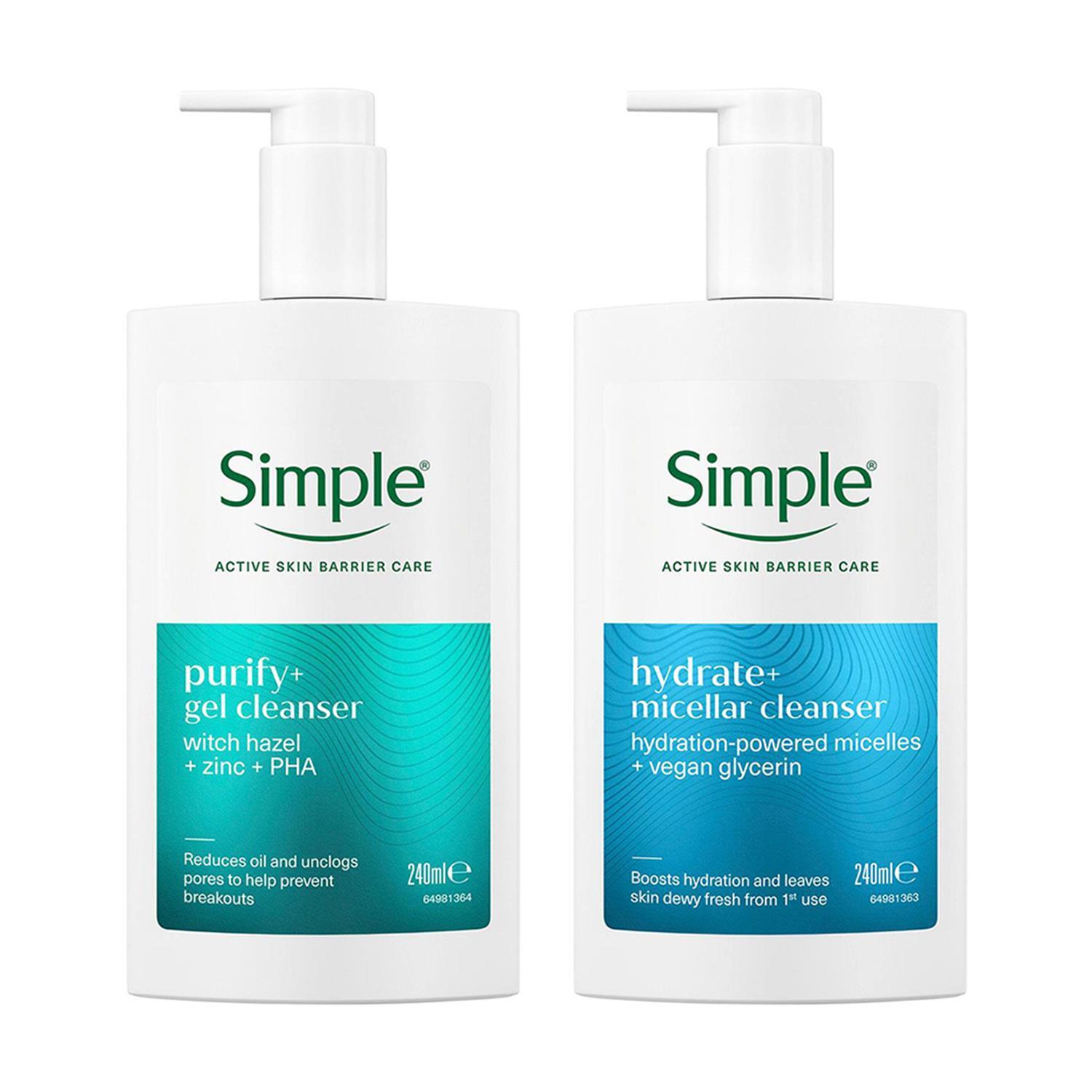Simple Unisex White Purifying & Micellar Cleanser Duo Sensitive In - Image 3