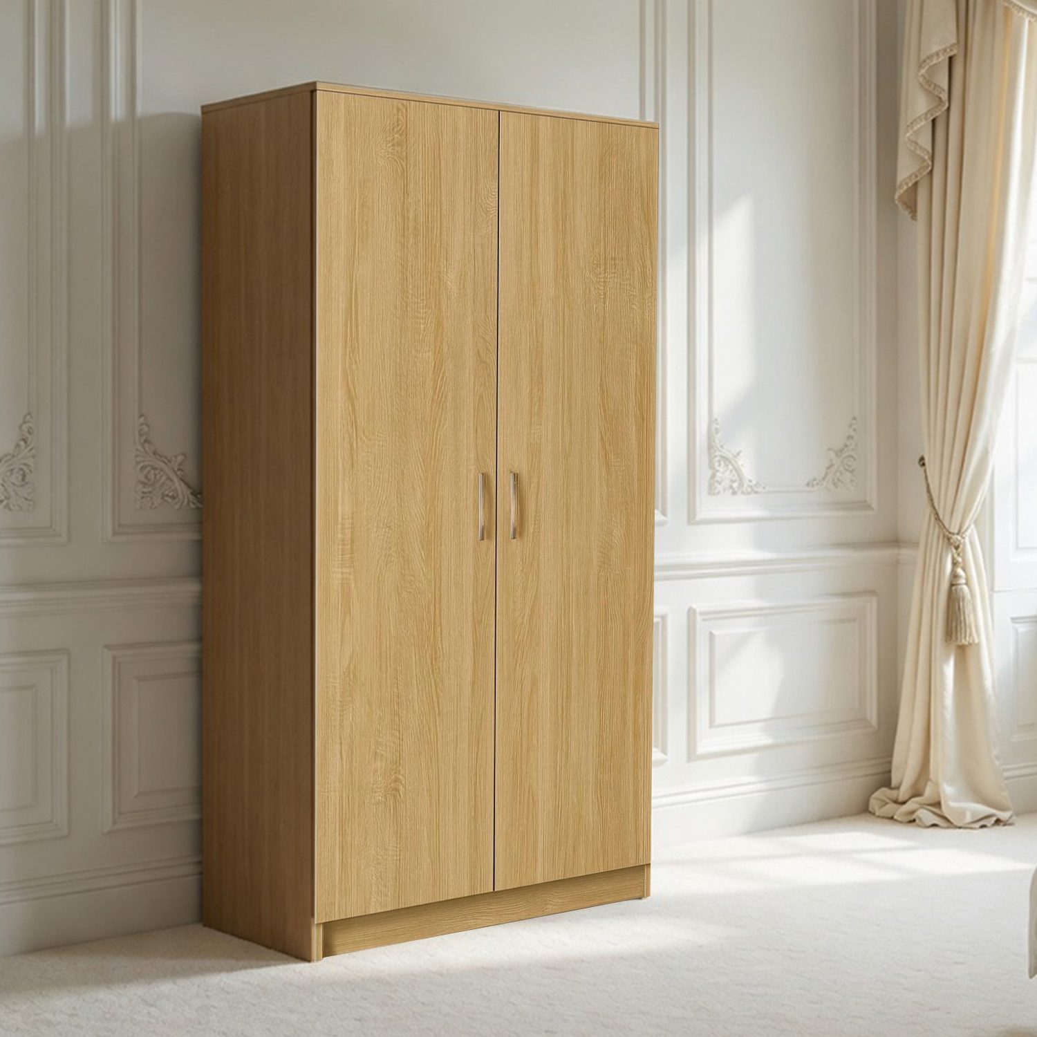  - Venice 2 Door Oak 80Cm Wardrobe - Image 3
