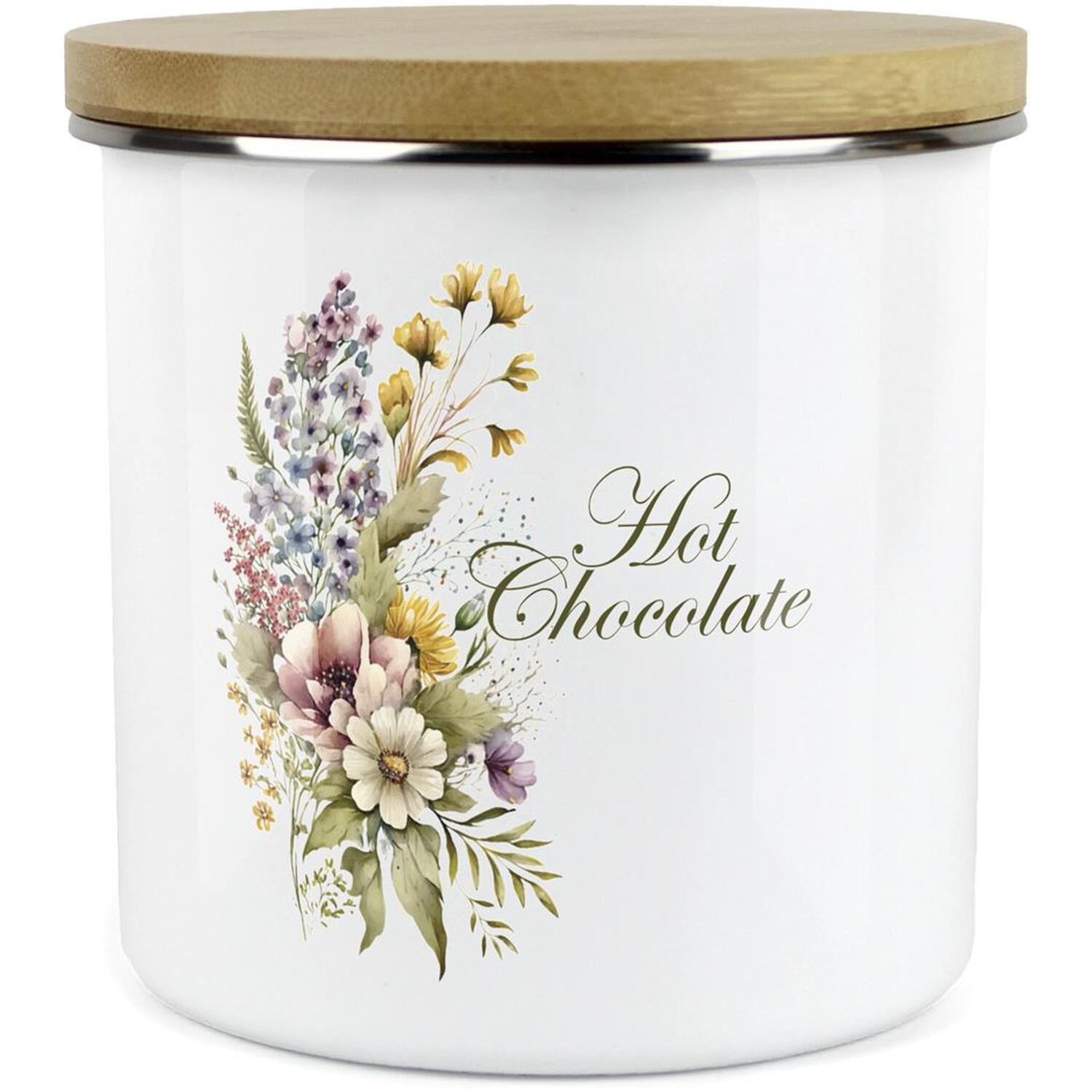 Purely Home Floral Bouquet Large Kitchen Storage Canister - White