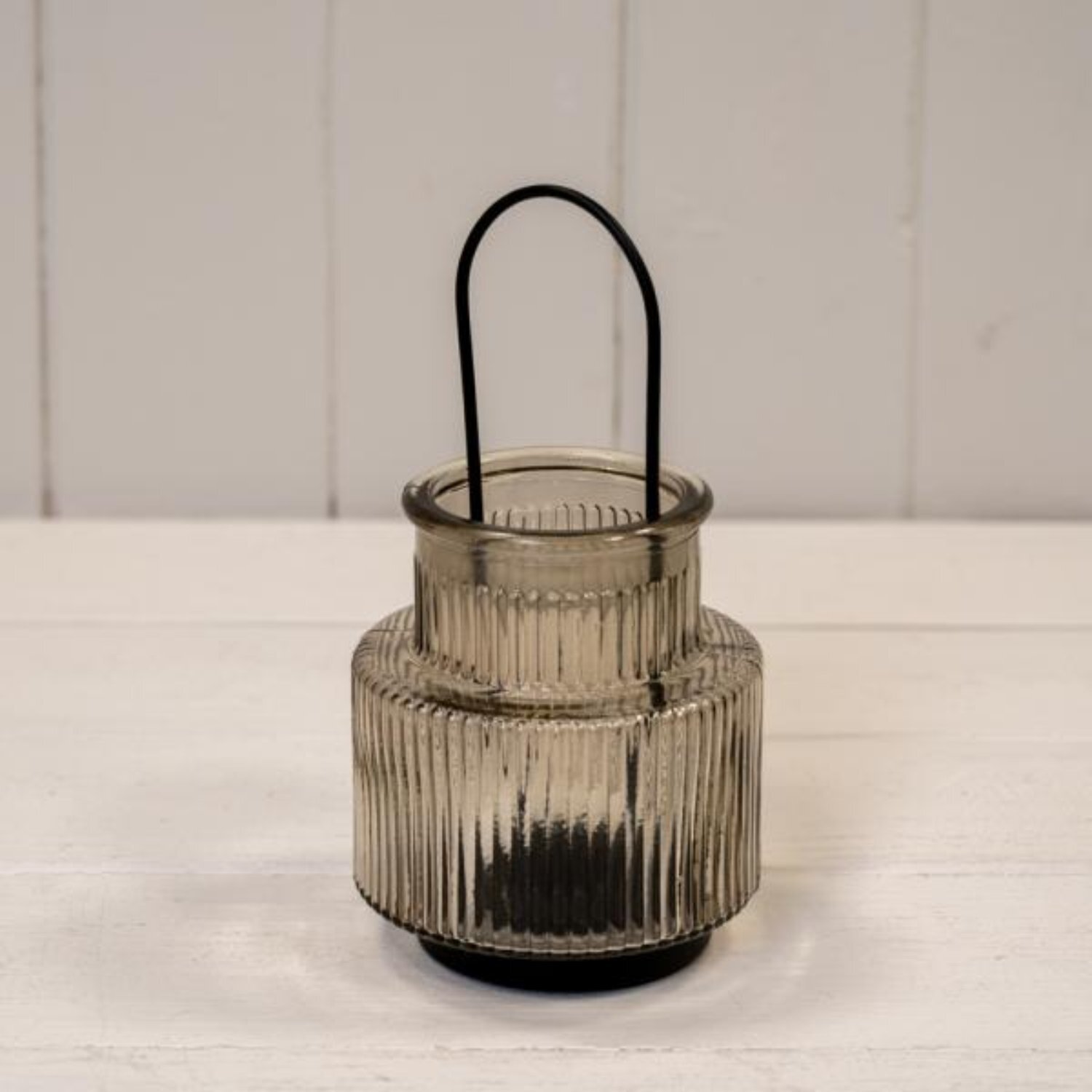 Smokey Brown Glass Candle Holder Small - Brown