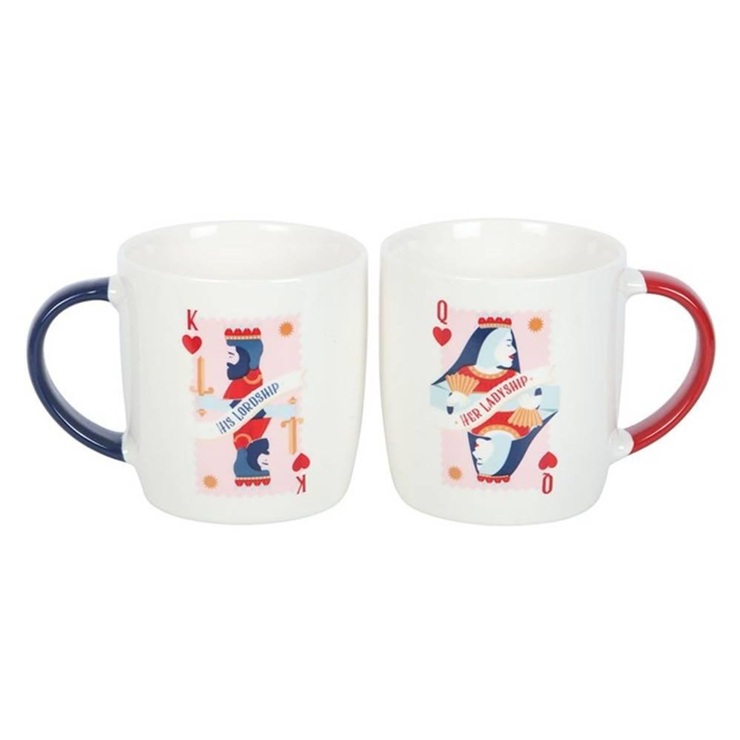 Something Different Her Ladyship & His Lordship Couple Mug Set (Pack Of 2) - White/Navy/Red