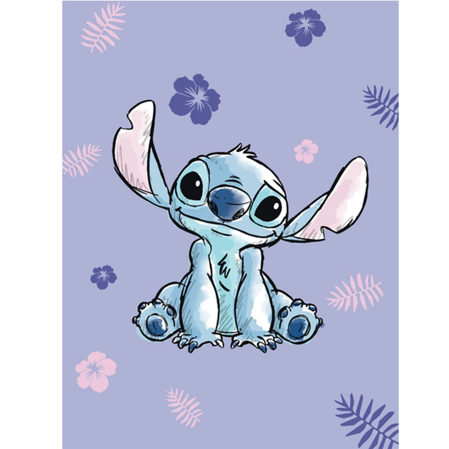 Lilo & Stitch Fleece Stitch Blanket in Purple