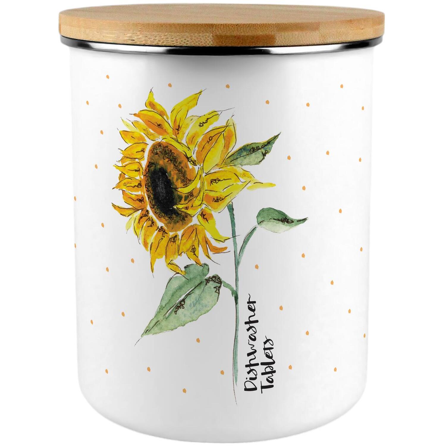 B&Q - Painted Sunflower Dishwasher Tablets Storage Tin - Image 2