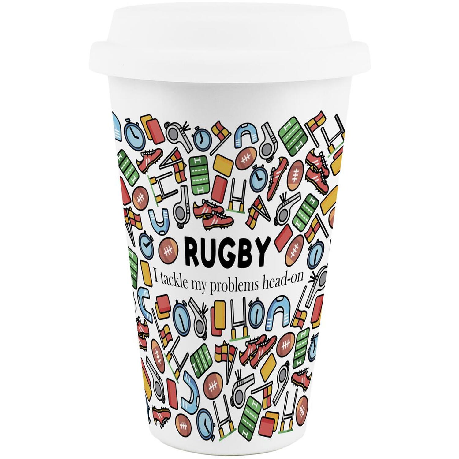 Image of Novelty Rugby Ceramic Travel Mug -&hellip;