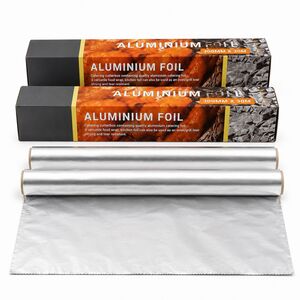 2x Aluminium Catering Kitchen Tin Foil Food Wrap 300mm x 30m