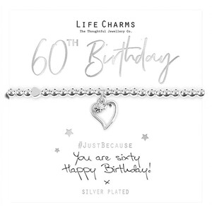60th Birthday Heart Design Bracelet