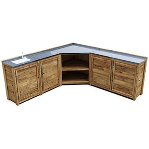 Dunster House Garden Kitchen with Left Side Sink, W2m x D2m / W7' x D7',  UNIT II