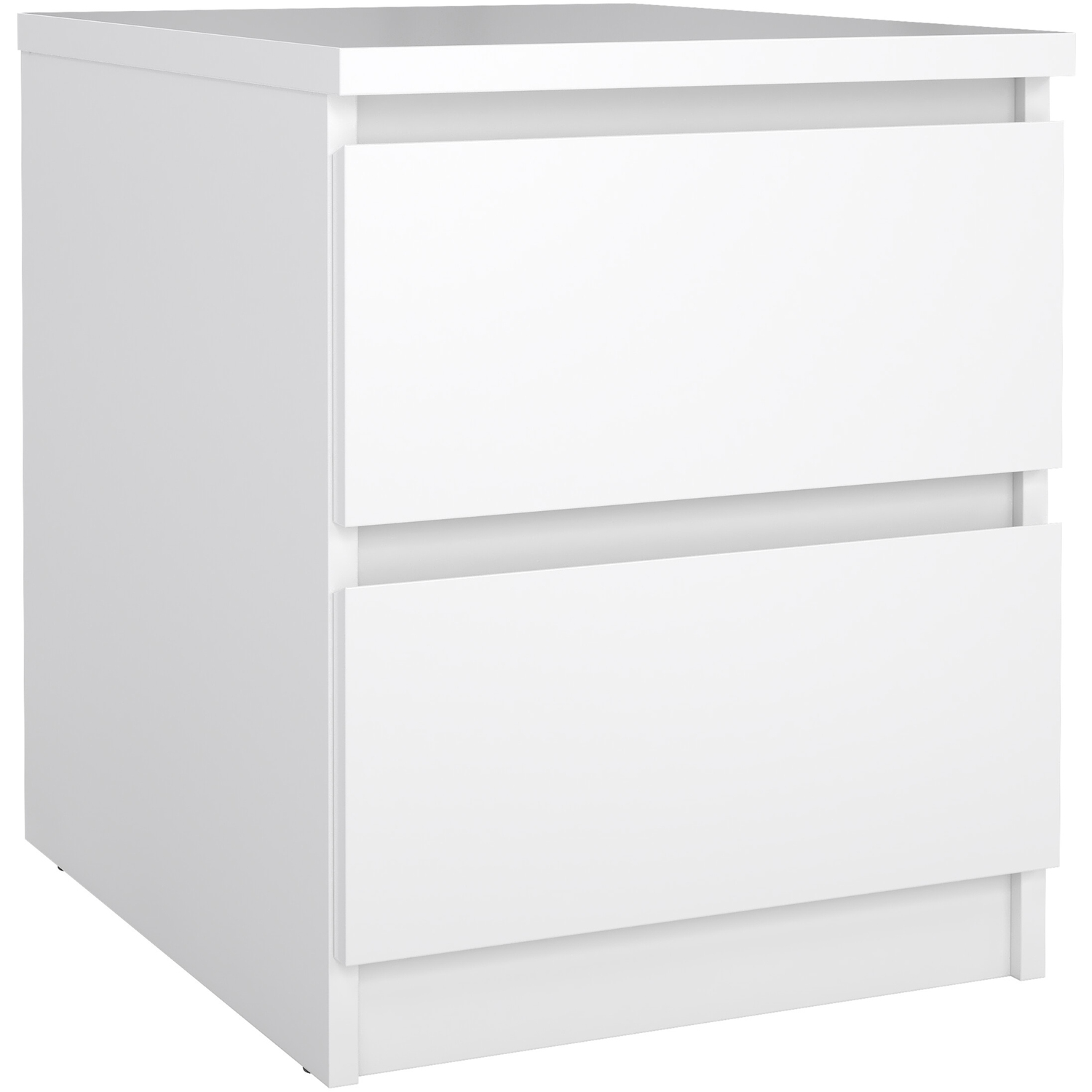 Furniture To Go Naia Bedside 2 Drawers In Jackson Hickory - White High Gloss