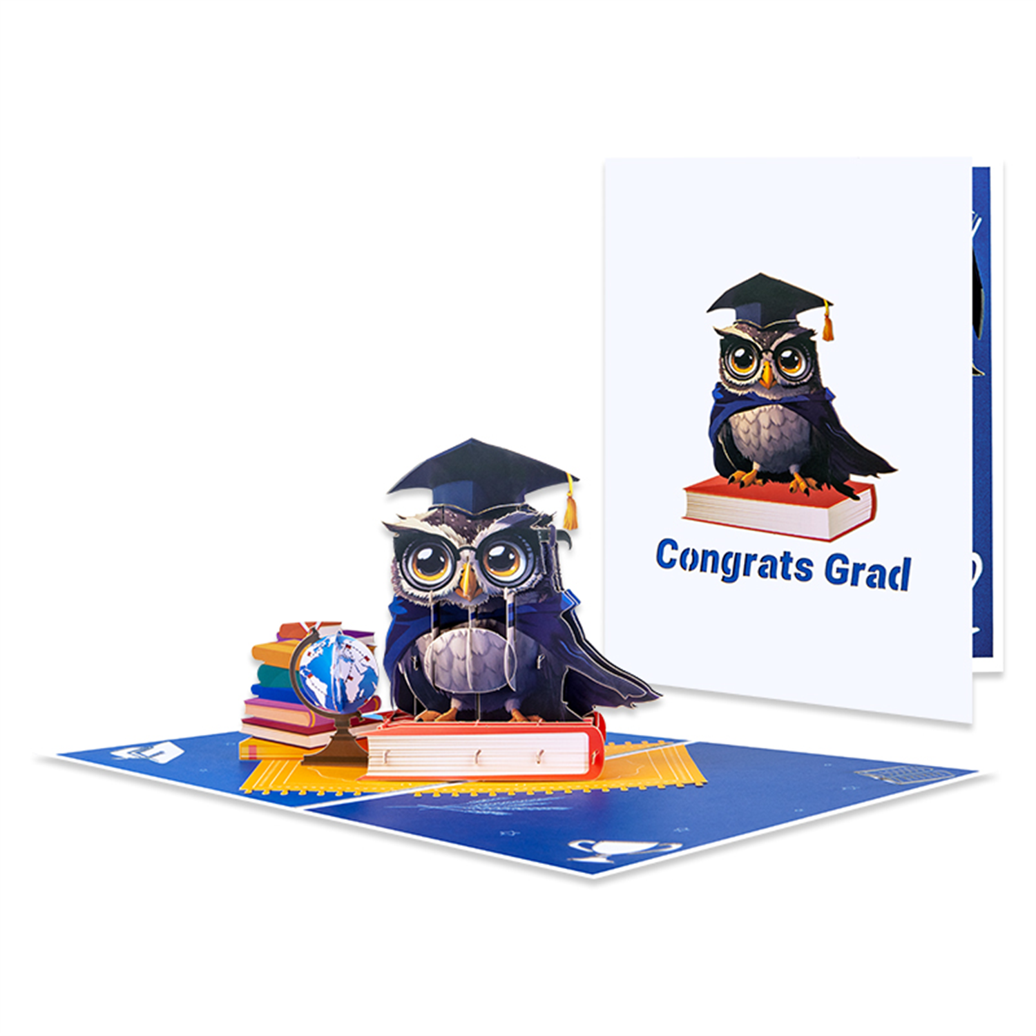  - Owl Graduate Celebration Scene 3D Pop-Up Card - Image 3