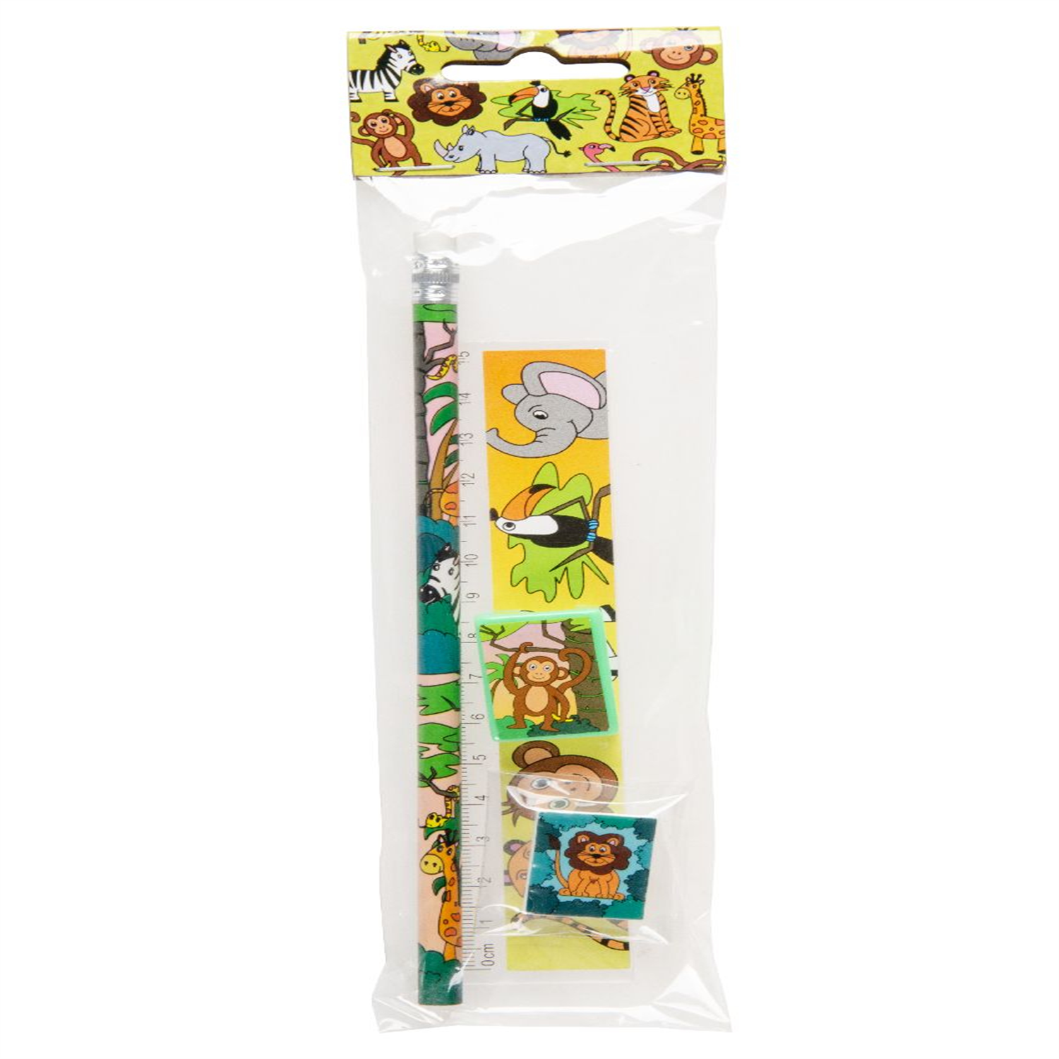Lg-Imports Wild Animals Design Stationery Set - White