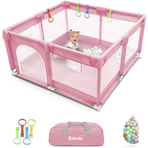 Kidoola Baby Playpen with Padded Frame and Mesh Walls