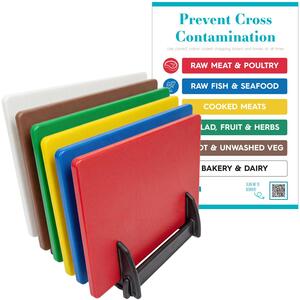 6 Piece Plastic Chopping Board Set with Stand