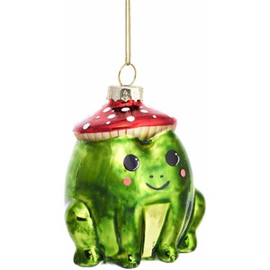 Frog with Toadstool Hat Christmas Tree Decoration