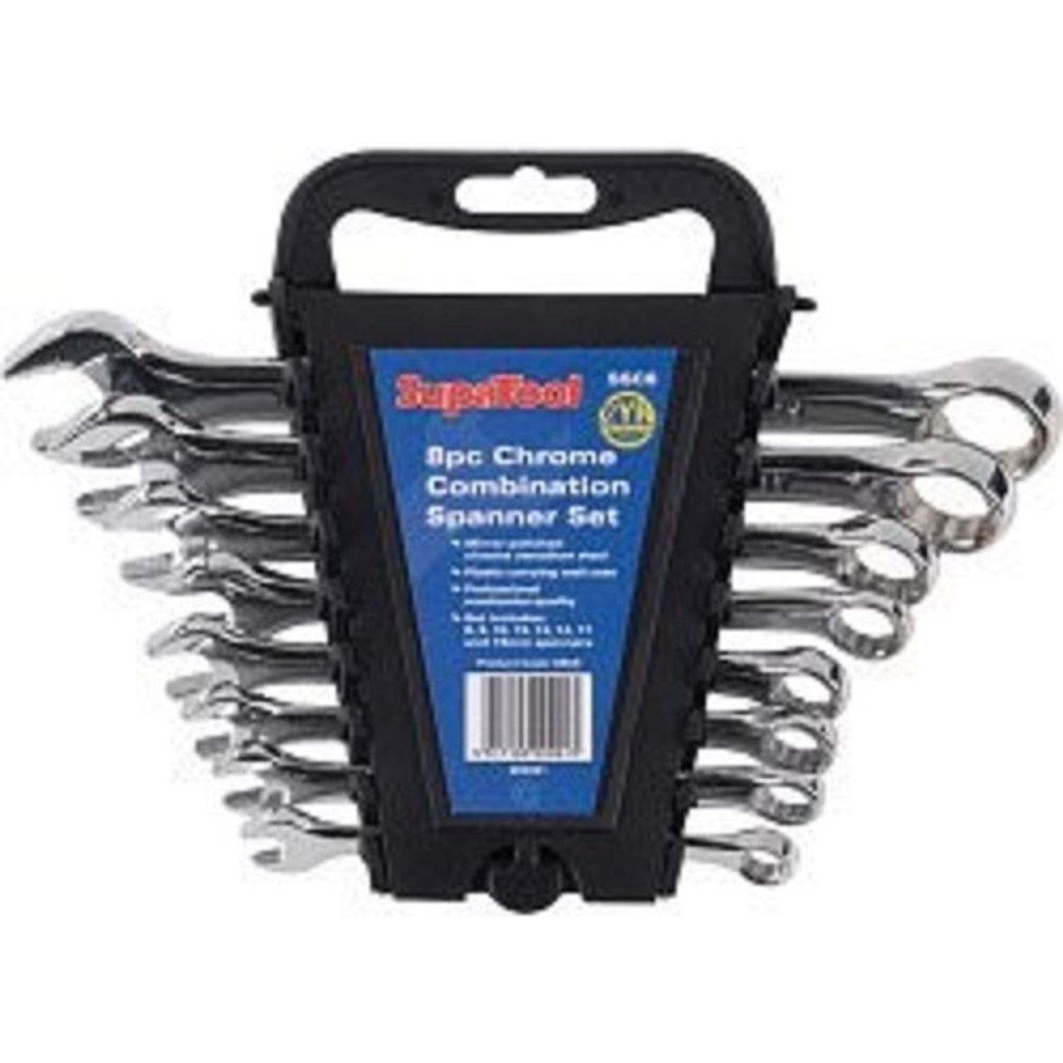 Supatool Chrome Combination Spanner Set (8 Pieces) - Chrome