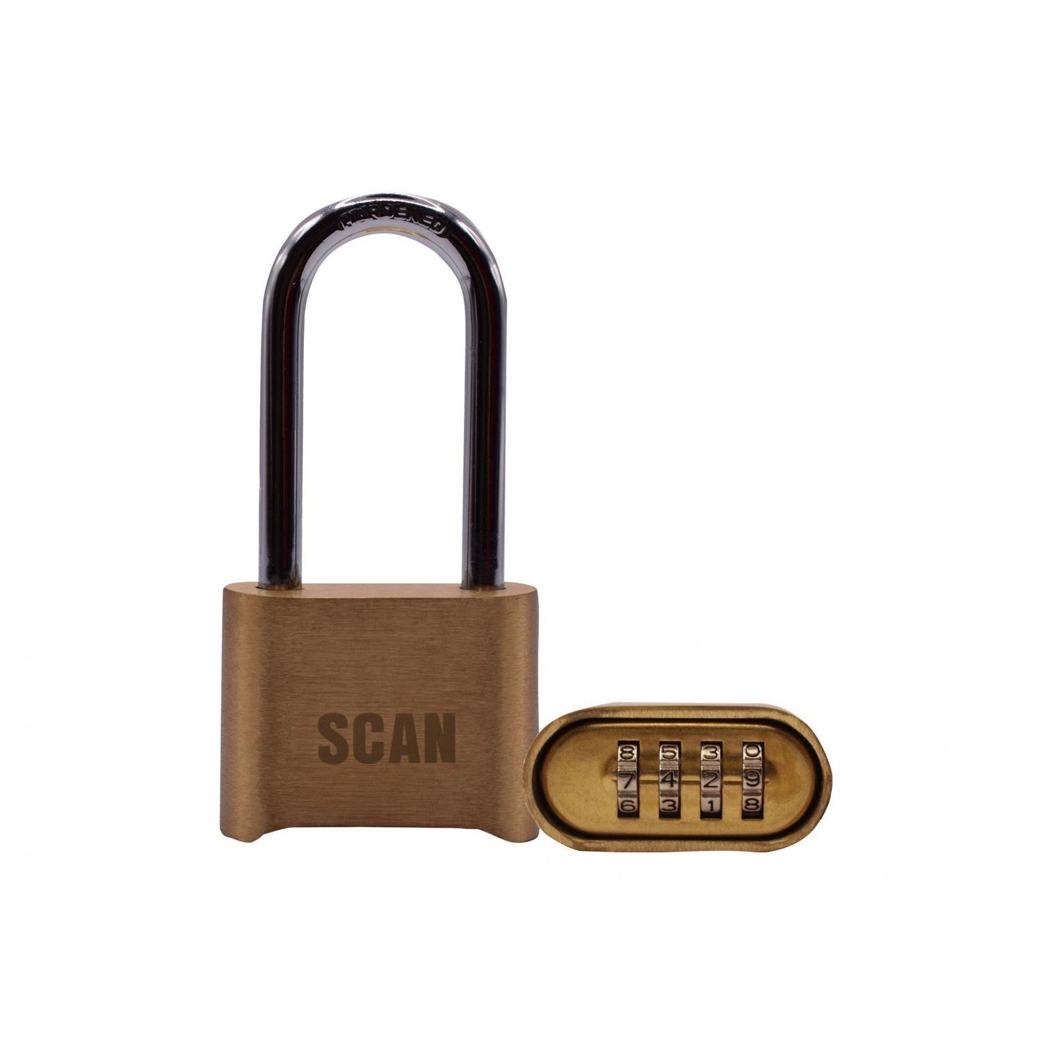 Scan Brass Combination Padlock B - Multi Colour