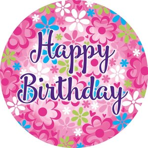 Jumbo Flower Birthday Badge Decorative Accessory Pack of 12